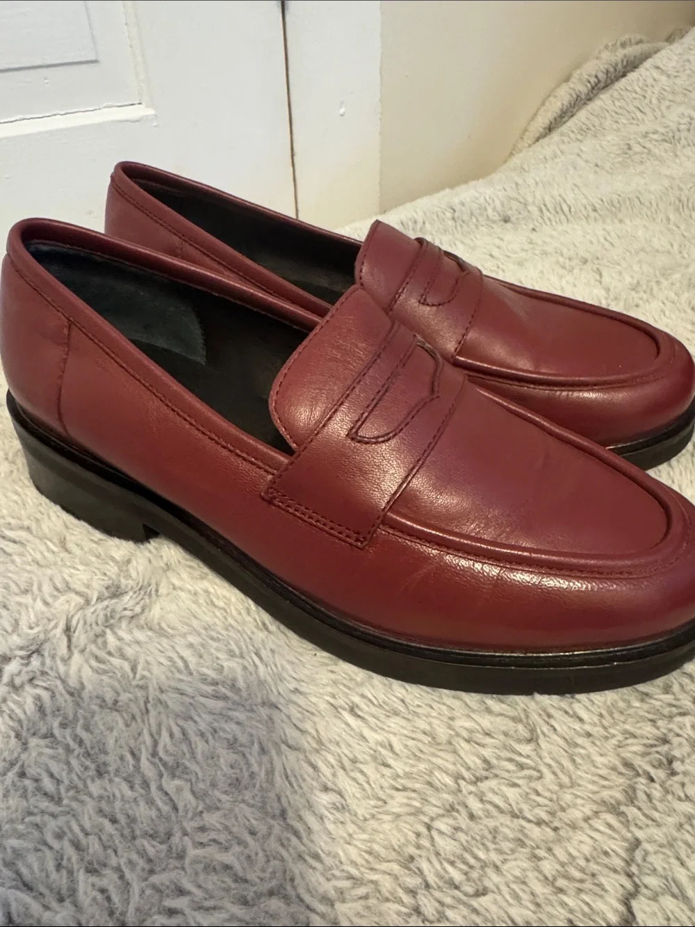 Seychelles Women’s Wine Leather Penny Loafers